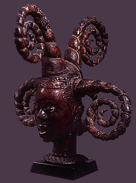 Ekoi, Nigeria, Mask with Large Spiral Headdress (private collection)