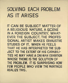 John Baldessari's Solving Each Problem As It Arises (Yale University Art Gallery, 1967)