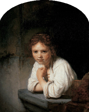 Rembrandt's Girl at a Window (Dulwich Picture Gallery, 1645)