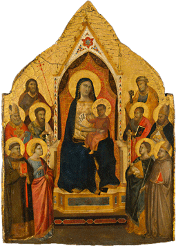 Taddeo Gaddi's Enthroned Madonna with Saints (New-York Historical Society, c. 1334)