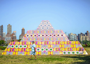 Jeffrey Gibson's Because Once You Enter My House It Becomes Our House (Socrates Sculpture Park, 2020)