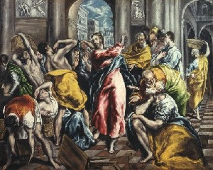 El Greco's Purification of the Temple (Frick Collection, photo by Richard di Liberto, New York, c. 1600)