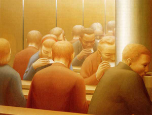 George Tooker's Lunch (Columbus Museum of Art, 1964)
