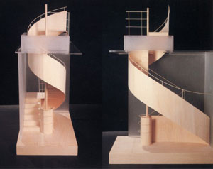 Hariri & Hariri's Möbius Strip Hybrid Stair (Nancy Hoffman gallery, 1988)