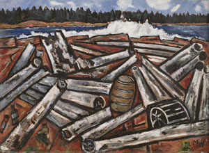 Marsden Hartley's Log Jam, Penobscot Bay (Detroit Institute of Arts, 1941)