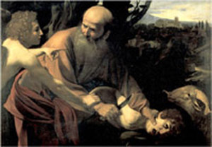 Caravaggio's Sacrifice of Isaac (Ufizzi, 1603)