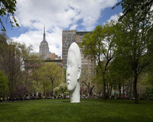 Jaume Plensa's Echo (photo by James Ewing, Madison Square Conservancy, 2011)