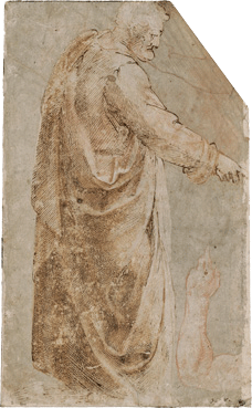 Michelangelo's The Dream Saint Peter (photo by the Morgan Library, Staatliche Graphische Sammlung, c. 1492)