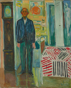 Edvard Munch's Self-Portrait: Between the Clock and the Bed (Munch Museum, Oslo, 1940–1943)