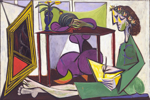 Pablo Picasso's Interior with a Girl Drawing (estate of the artist/ARS/Museum of Modern Art, 1935)