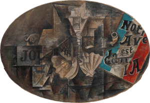 Pablo Picasso's The Scallop Shell: Notre Avenir Est dans l'Air (Leonard A. Lauder Collection/Metropolitan Museum of Art, 1912)