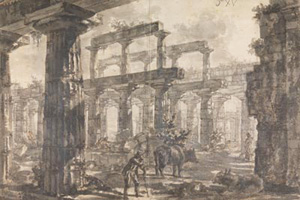 Giovanni Battista Piranesi, Temple of Neptune, Looking Southeast (Sir John Soane Museum, 1777–1778)