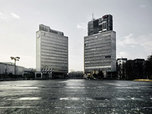 Edvard Ravnikar's Revolution Square (photo by Valentin Jeck, Museum of Modern Art, 1960–1974)