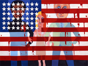 Faith Ringgold's American People #18: The Flag Is Bleeding (ARS/DCS/National Gallery of Art, 1967)
