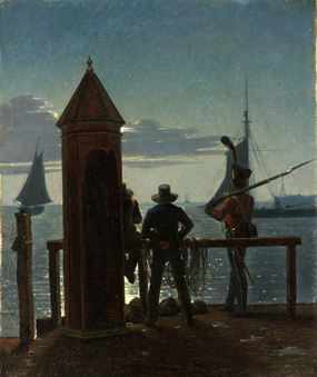 Martinus Rørbye's View from the Citadel Ramparts in Copenhagen by Moonlight (Metropolitan Museum of Art, 1839)