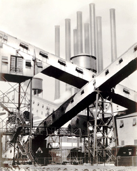 Charles Sheeler's Criss-Crossed Conveyors, River Rouge Plant (Metropolitan Museum of Art, 1927)