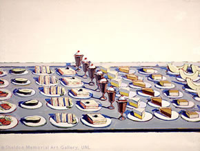 Wayne Thiebaud's Salads, Sandwiches, and Deserts (Sheldon Memorial Art Gallery and Sculpture Garden, University of Nebraska-Lincoln, 1962)