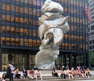 Urs Fischer's Big Clay #4 (photo by John Haber, Seagram Building, 2015)