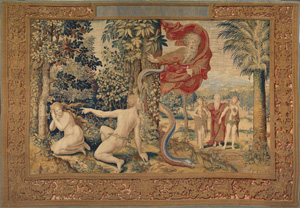Pieter Coecke van Aelst's Adam and Eve After the Fall (photo by Bruce White, Palazzo Pitti, c. 1548)