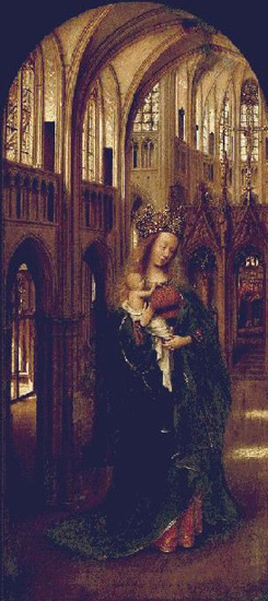 Jan van Eyck's Madonna in a Church (Staatliche Museen, Berlin, c. 1425)