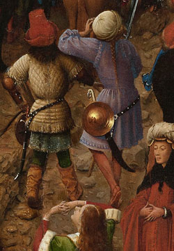 from Jan van Eyck's or Bruges painter's Crucifixion (Metropolitan Museum of Art, c. 1430–1441)