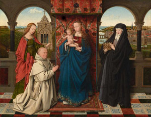 Jan van Eyck and Workshop, Virgin and Child with Jan Vos (Frick Collection, ca. 1441–1443)