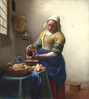 Jan Vermeer's The Milkmaid (Rijksmuseum, c. 1658)