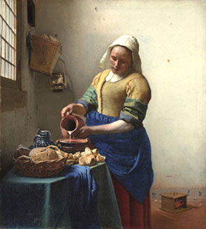 Jan Vermeer's The Milkmaid (Rijksmuseum, c. 1658)