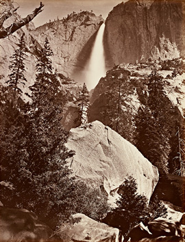 Carleton Watkins's Upper Yosemite Fall, Yosemite (Stanford University Libraries, 1865–1866)