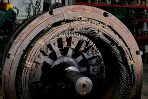 Kevin Beasley's Rebuilding of the Cotton Gin Motor (photo by Carlos Vela-Prado, Casey Kaplan gallery/Whitney Museum, 2016)