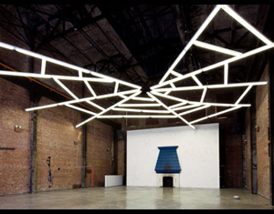 Ugo Rondinone and Martin Boyce's We Burn, We Shiver (photo by Jason Mandella, SculptureCenter, 2008)