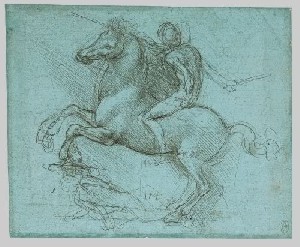 Leonardo da Vinci's Study for the Sforza Monument (Royal Library, Windsor Castle, c. 1485)