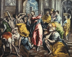El Greco's Purification of the Temple (Frick Collection, photo by Richard di Liberto, New York, c. 1600)