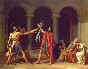 Jacques-Louis David's The Oath of the Horatii (Musée du Louvre, 1785)