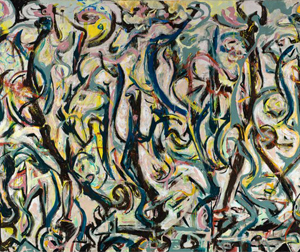 detail from Jackson Pollock's Mural (photo by the Pollock-Krasner Foundation/ARS, University of Iowa, 1943)