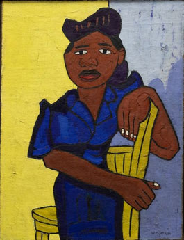 William Henry Johnson's Woman in Blue (Atlanta University Art Museum, c. 1943)